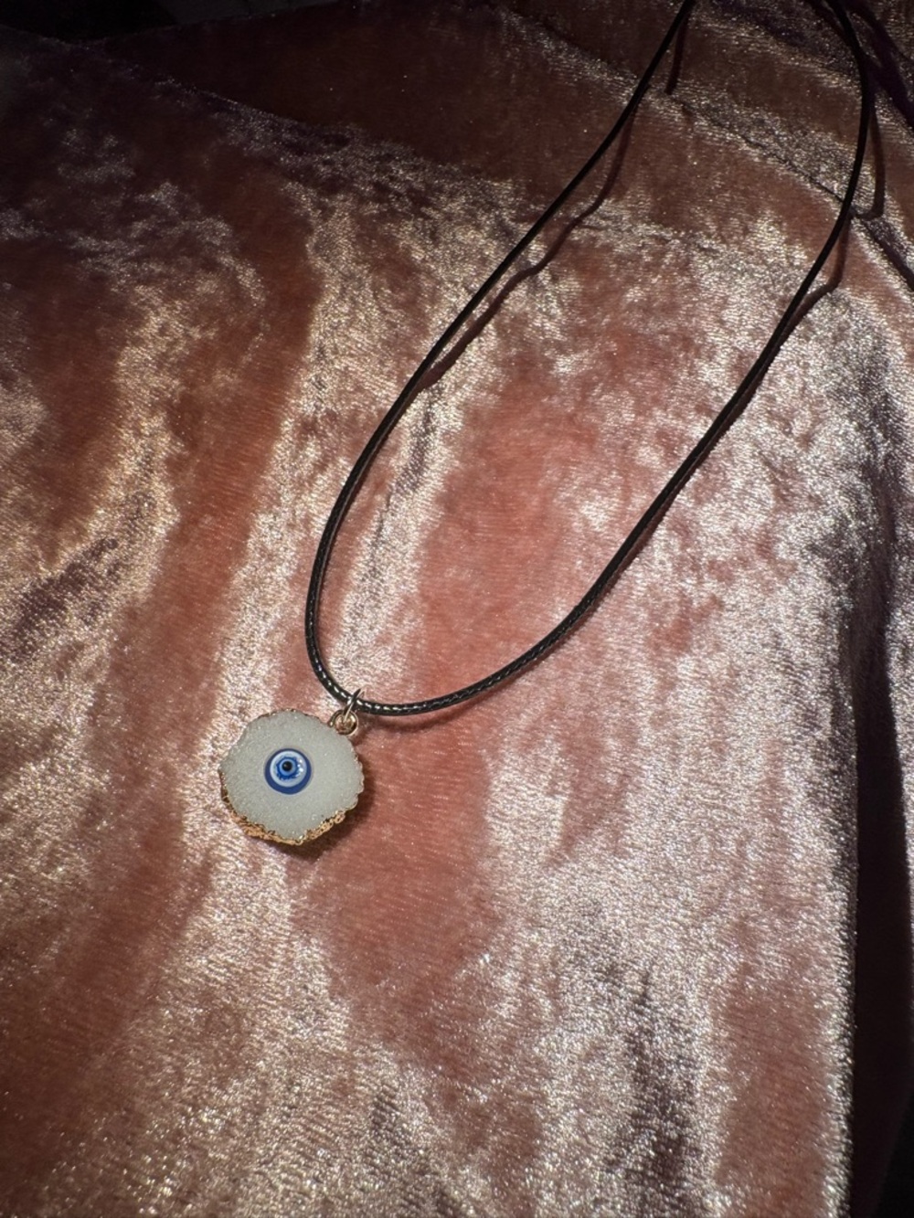 White Evil Eye Clasp Necklace